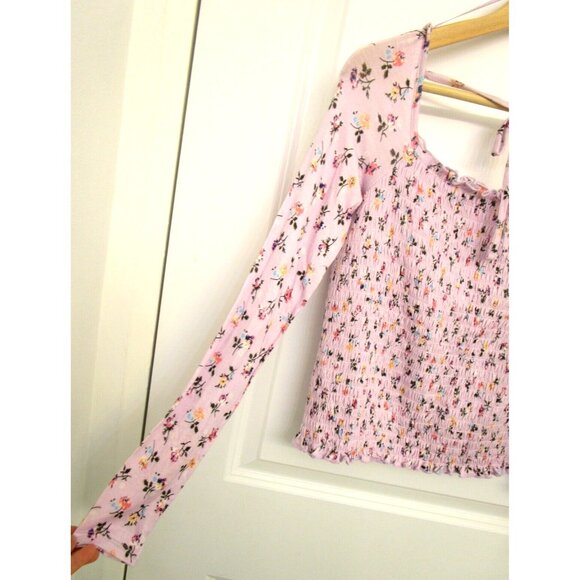 LORD & TAYLOR Design Lab Women's Lavender Floral Long Sleeve Top Large - NWT - Picture 5 of 15